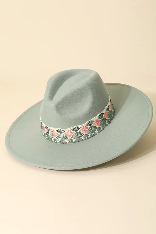 Celeste Ribbon Fedora Hat - Mint