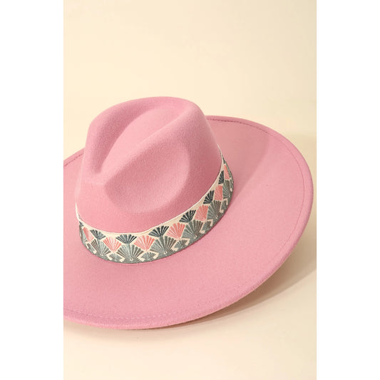 Celeste Ribbon Fedora Hat - Pink
